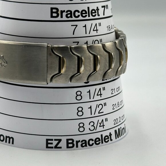 Helbros Watch Men Silver Gold Two Tone 38MM Round Dial New Battery 8.25 Inch - Picture 10 of 11